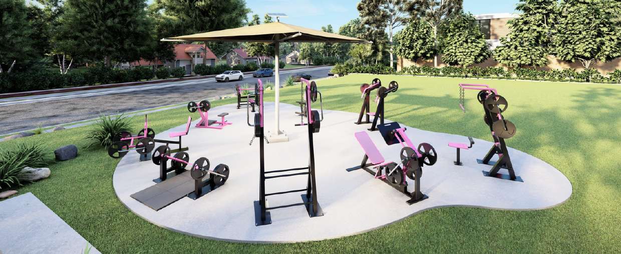 Gimnasio al aire libre K-LLEJERO instalado en un parque